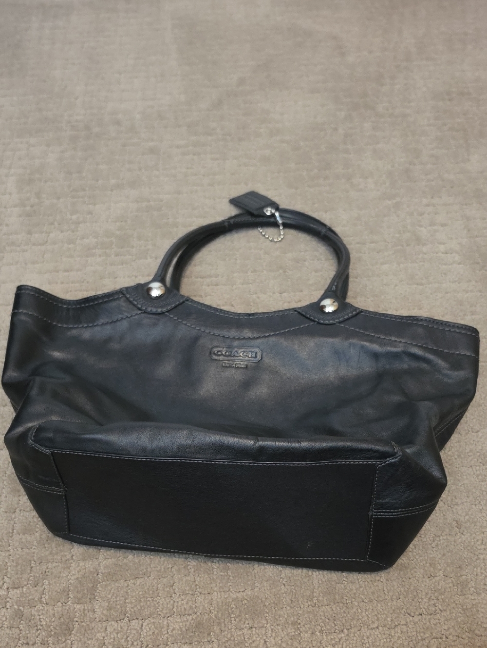 Coach Black Leather Tote Bag - Classic Everyday Carry